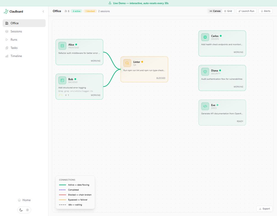 clauboard.dev - website by Webihooldus