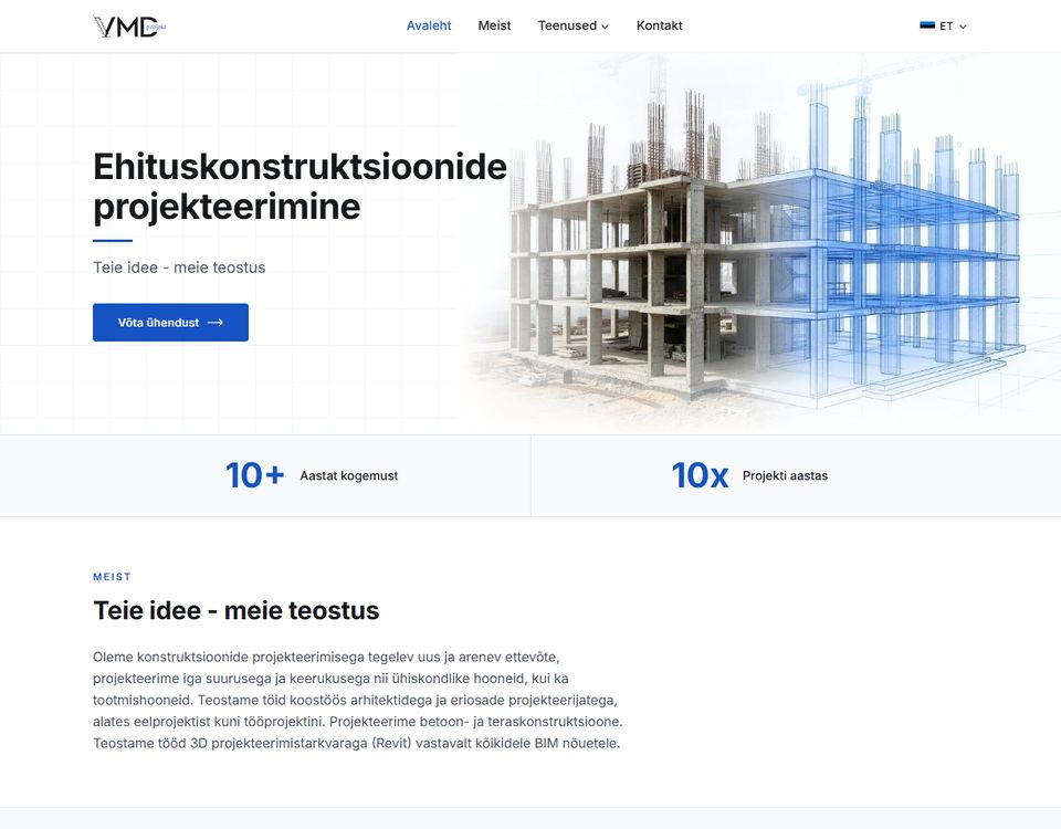 vmdprojekt.ee - Webihoolduse loodud koduleht