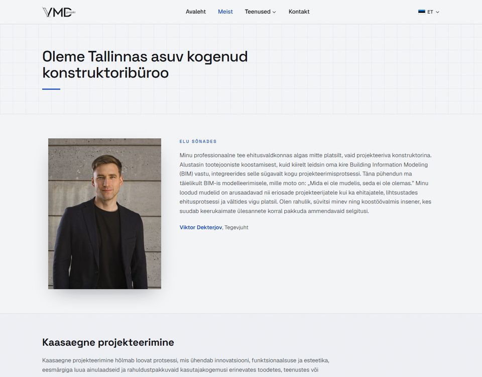 vmdprojekt.ee - Webihoolduse loodud koduleht